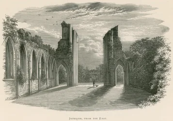 Glastonbury Abbey, Interior, from the East