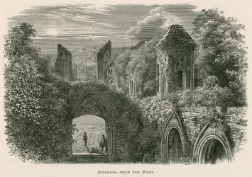Glastonbury Abbey, Interior, from the West