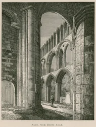 Jedburgh Abbey, Nave, from South Aisle