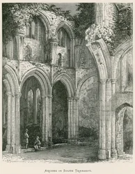 Netley Abbey, Arches in South Transept (engraving)
