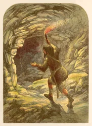 Robinson Crusoe Frightened by a Goat in a Cave
