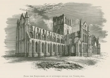 Whitby Abbey, From the North-east, as it appeared before the Tower fell