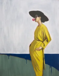 Elegant Woman Pink Bubble