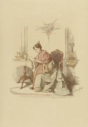 Woman Reading a Letter at a Table