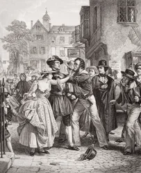 The Press Gang Seizing a Waterman on Tower Hill on the Morning of His Marriage Day, from 