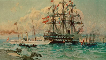 The Austrian Yacht Fantasie and the Liner Kaiser