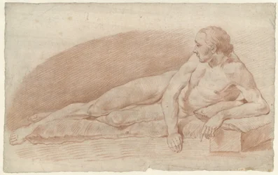 Reclining Male Nude, Facing Right