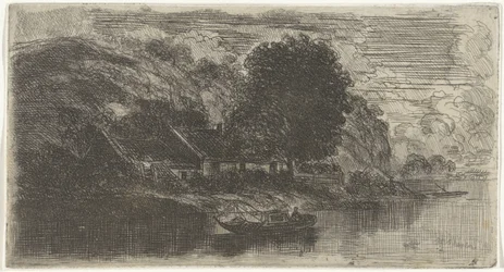 View of the Left Bank of the Meuse with Café De Rode Haan