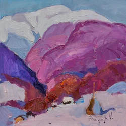 Purple Winter Mountains