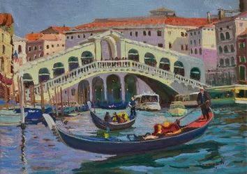 Venice Rialto Bridge Gondolas