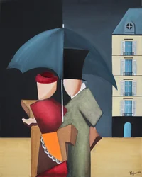 Elegant Rainy Walk