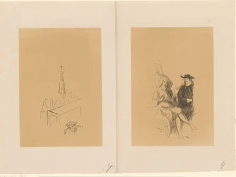 Mint Tower and Two Men with a Letter