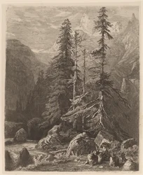 Etching Trials by Alexandre Calame, I, pl. 21