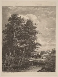 Riders by a Pond