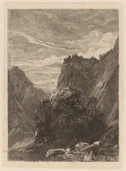 Trees at the Foot of a Cliff