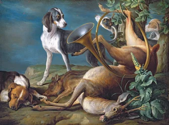 Still Life of Dead Game with Hounds, 1730