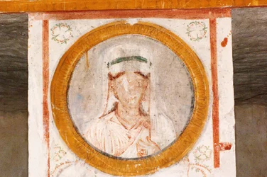 Detail of the frescoed hypogeum