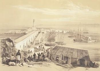 Port and Pier of Algiers, Engraved by Adolphe Jean-Baptiste Bayot
