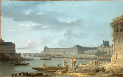 The Pont Royal and the Louvre, seen from the Pont-Neuf terre-plein, circa 1780