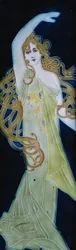 Modernist Enamel. Detail of Female Figure