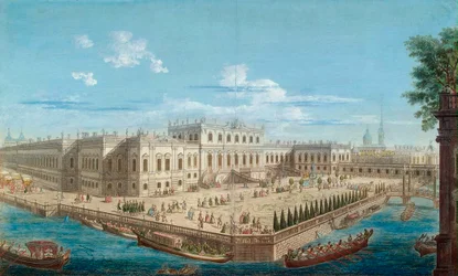 View of the Summer Palace of Empress Elizabeth at the Fontanka River in St. Petersburg, 1753