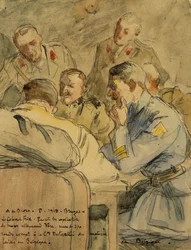 Colonel Frid listening to German Major Vara