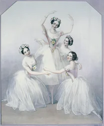 Pas de Quatre with Ballerinas Carlotta Grisi, Marie Taglioni, Lucile Grahn and Fanny Cerito