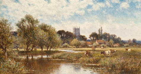 Cattle watering, Kempstead-on-Thames