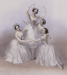 The Celebrated Pas De Quatre composed by Jules Perrot, as danced at Her Majesty’s Theatre