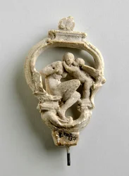 Maquette for a Key Bow with a Cupid Whispering to a Seated Girl: Three Sketches for the Central Group