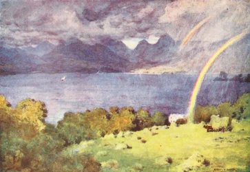 Lake District: Windermere and Langdale Pikes, from Lowwood