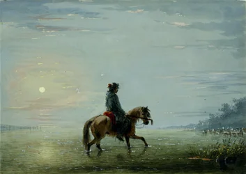 Crossing The River - Trapper Trying Its Depth