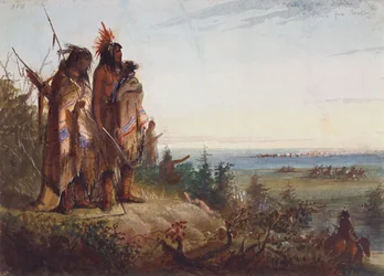 Crossing the Divide or Thirsty Trappers Making a Rush for the River