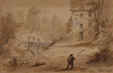 View of a House and Falls