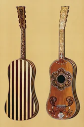 Guitar inlaid with mother-of-pearl, from 