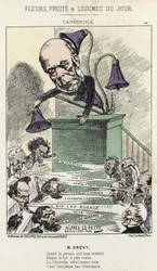 Bellflower: Caricature on Grévy - Illustration of 26/06/1871 by Alfred Le Petit, in 