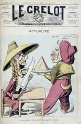 Cartoon on the dispute between Turkey and England over Egypt - by Alfred Le Petitty, in 