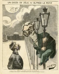Illustration by Alfred Le Petity (1841-1909) for the Cover of Le Grelot