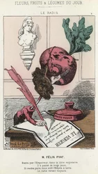 Le Radis: Cartoon on Félix Pyat (1810 - 1889) - Illustration of 02/02/1871 in 