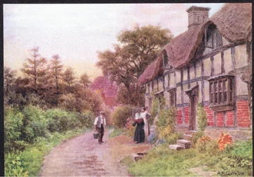 Evening, Elmley Castle, Worcester, from The Cottages and the Village Life of Rural England published by Dent & Sons Limited