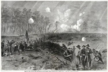 Army of the Potomac--The Struggle for the Salient, near Spottsylvania, Virginia. May 12, 1864, from Harper