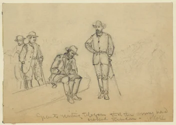 Grant writing telegram that the Army had crossed Rapidan
