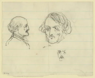 Three bust portraits, including Benjamin Butler