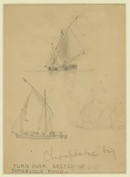 Three Sailboats on Chesapeake Bay