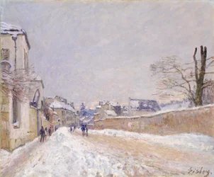 Rue Eugène Moussoir at Moret: Winter