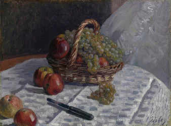 Apples and Grapes in a Basket