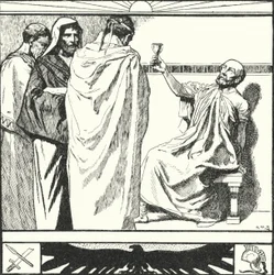 Hannibal committing suicide by taking poison, c181 BC