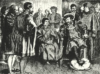 Sir Thomas More at the Court of Henry VIII, resisting the king