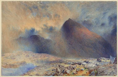Mount Snowdon through Clearing Clouds