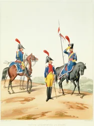 French Troops, Engraved by Gustave David, 1810
